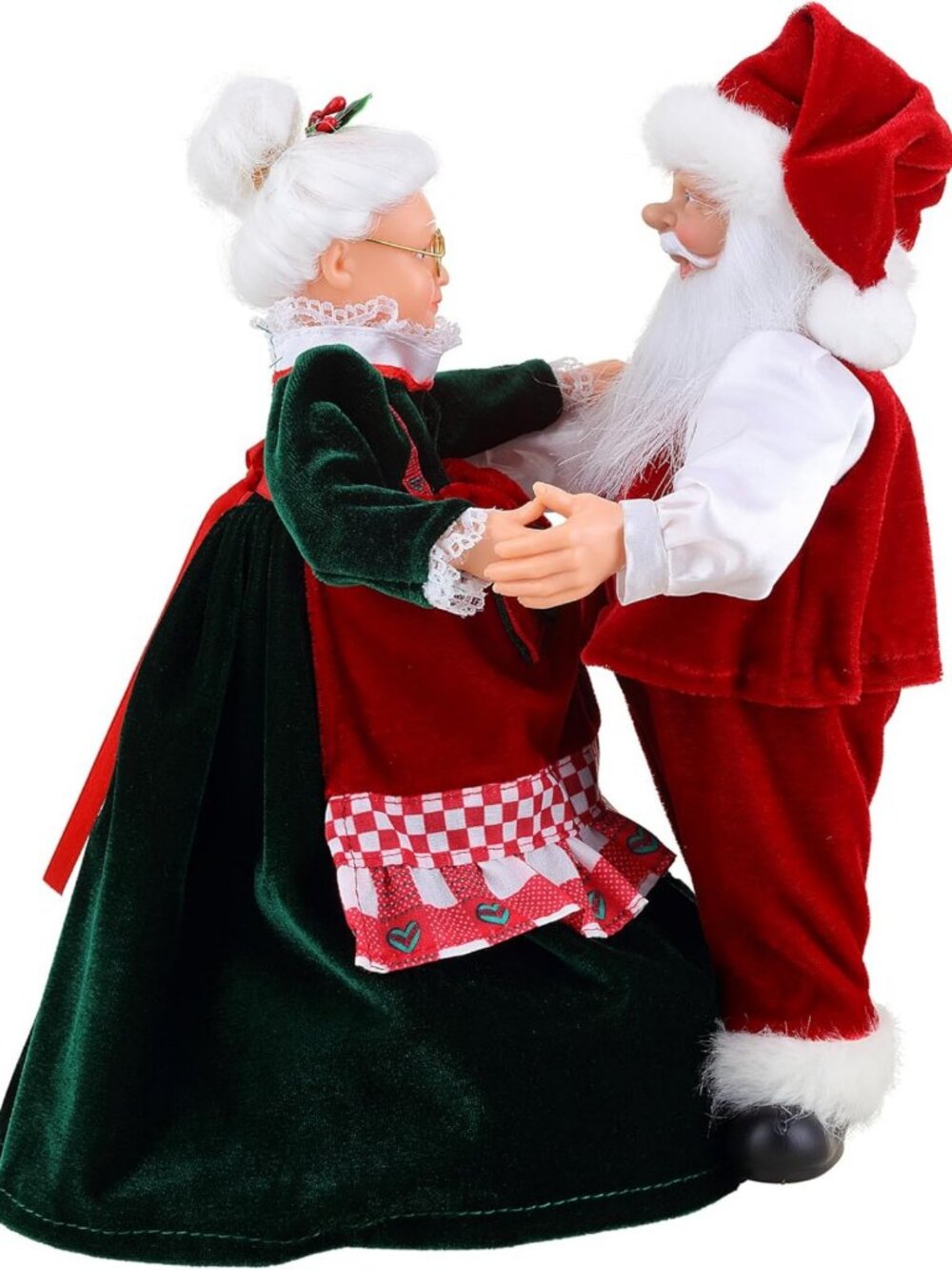 Animated Musical Christmas Decor - 11" Dancing Santa & Mrs. Claus Figurines